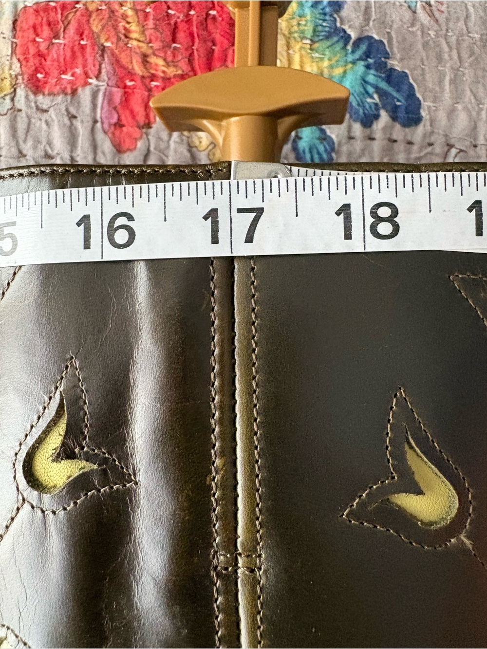 NWOT FRYE x Anthropologie Campus 14L Green Floral Cutout Boots - Picture 14 of 16
